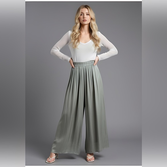 Shimmer Sage Wide Leg Pant - Picture 2 of 8